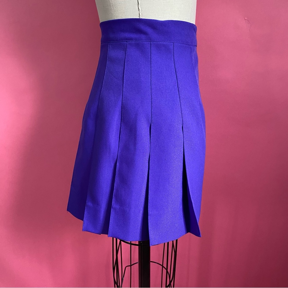 Vintage 80s/90s Preppy Academia Collegiate Pleated Purple Mini Tennis Skirt XXS - Picture 5 of 13
